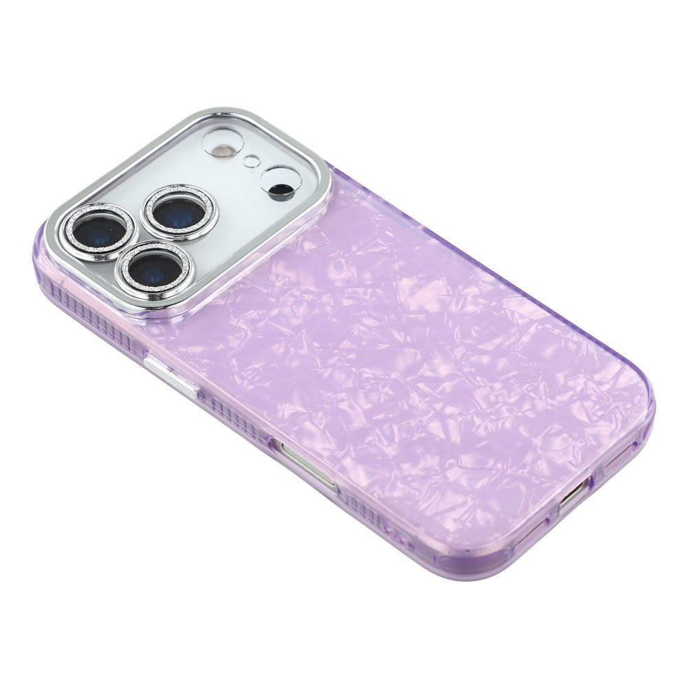 EIDERWOOD iPhone 17 Pro Hybrid Plast Deksel m. Innebygd Kameralinsebeskyttelse - Perlemorsmønster / Lilla