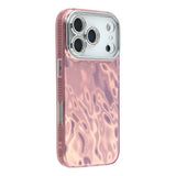 EIDERWOOD iPhone 17 Pro Hybrid Plast Deksel m. Innebygd Kameralinsebeskyttelse - Rynket Mønster / Rosa
