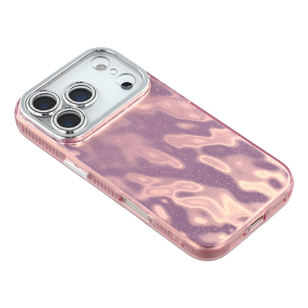 EIDERWOOD iPhone 17 Pro Hybrid Plast Deksel m. Innebygd Kameralinsebeskyttelse - Rynket Mønster / Rosa