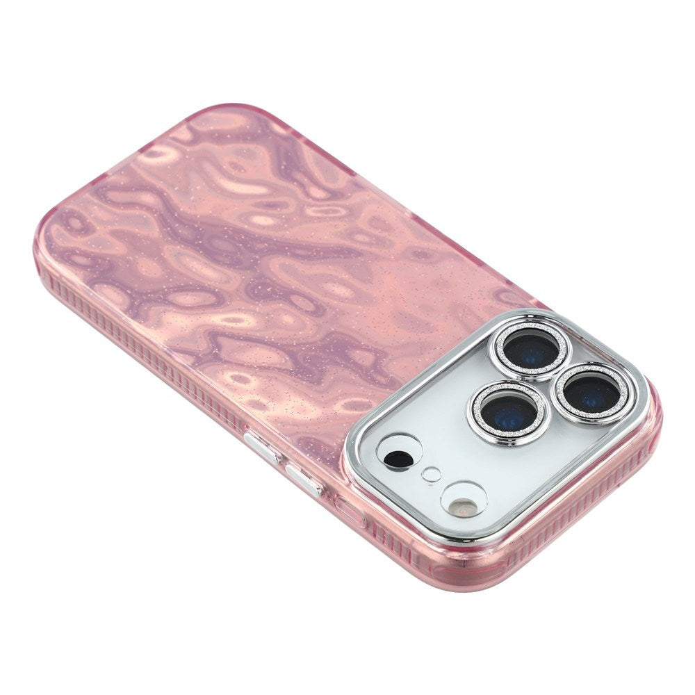 EIDERWOOD iPhone 17 Pro Hybrid Plast Deksel m. Innebygd Kameralinsebeskyttelse - Rynket Mønster / Rosa