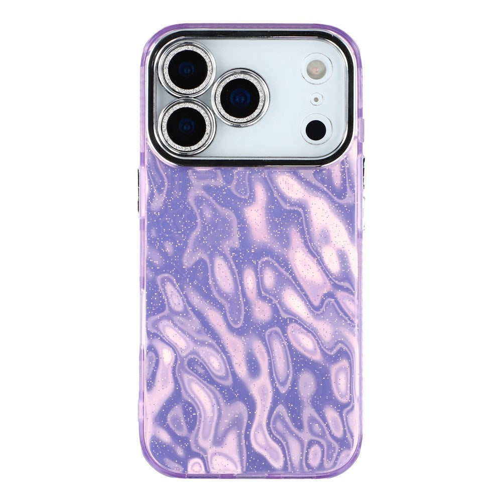 EIDERWOOD iPhone 17 Pro Hybrid Plast Deksel m. Innebygd Kameralinsebeskyttelse - Rynket Mønster / Lilla