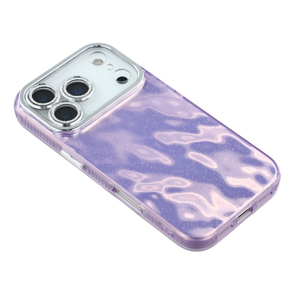 EIDERWOOD iPhone 17 Pro Hybrid Plast Deksel m. Innebygd Kameralinsebeskyttelse - Rynket Mønster / Lilla