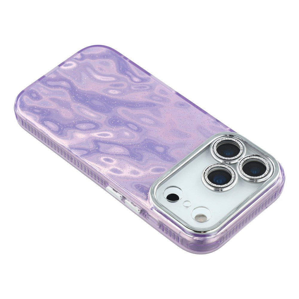 EIDERWOOD iPhone 17 Pro Hybrid Plast Deksel m. Innebygd Kameralinsebeskyttelse - Rynket Mønster / Lilla