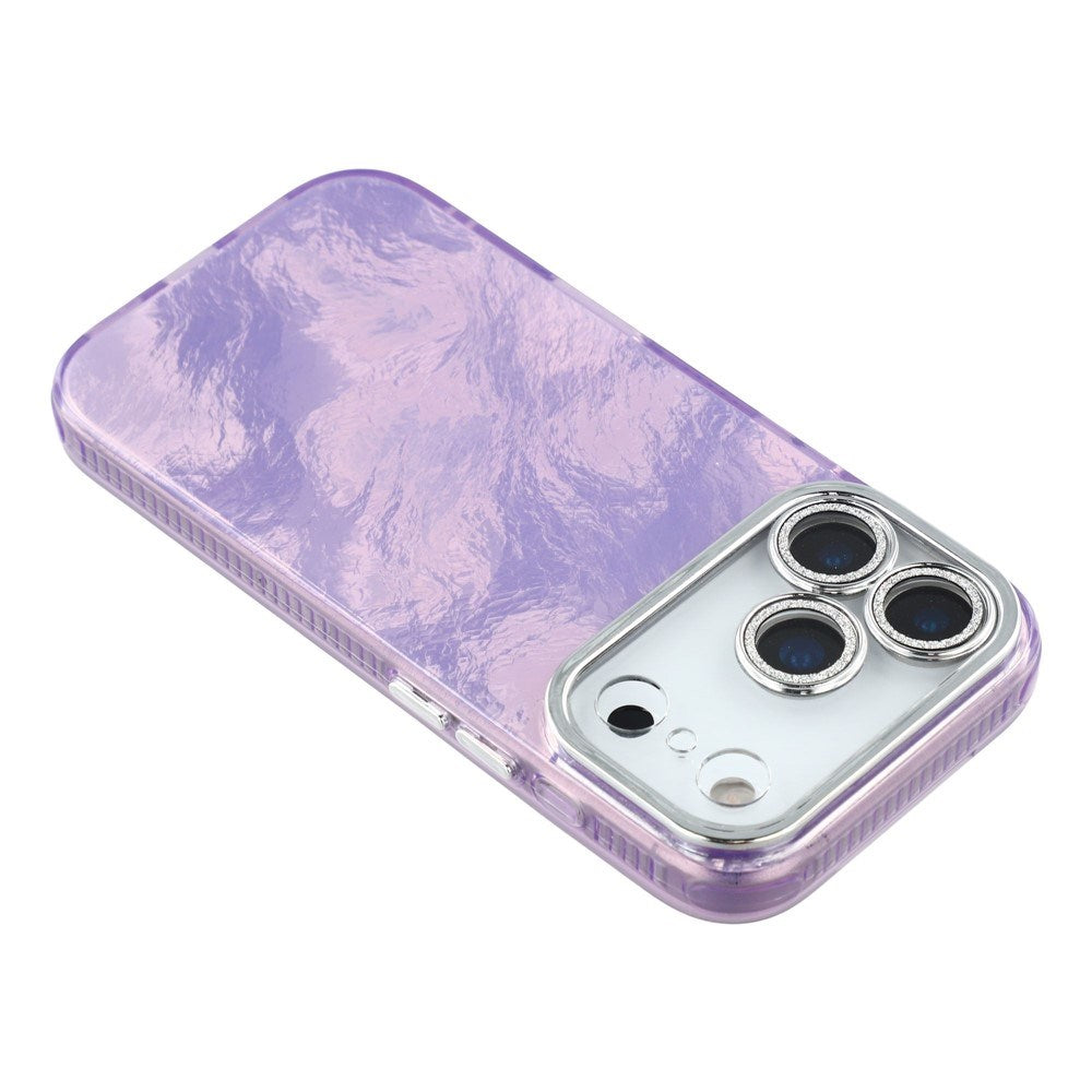 EIDERWOOD iPhone 17 Pro Hybrid Plast Deksel m. Innebygd Kameralinsebeskyttelse - Folie Mønster / Lilla