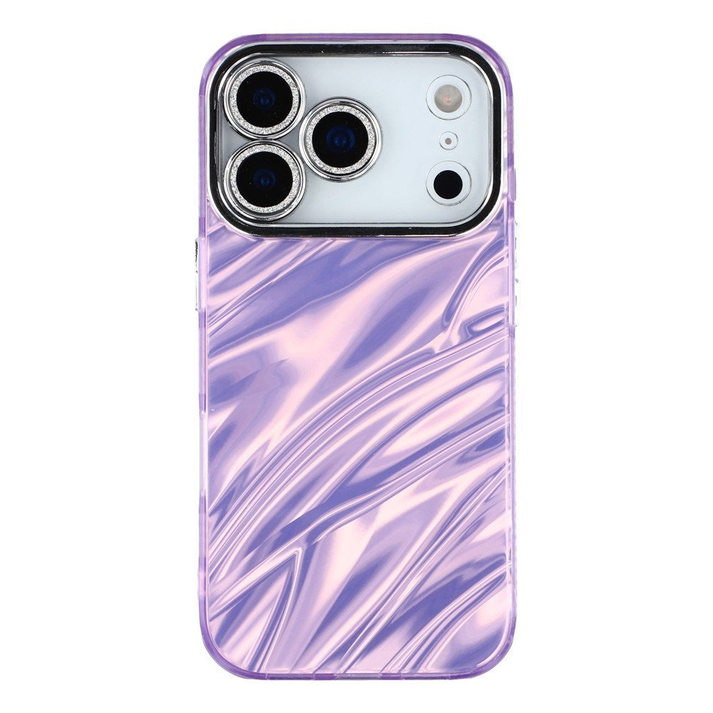 EIDERWOOD iPhone 17 Pro Max Hybrid Plast Deksel m. Innebygd Kameralinsebeskyttelse - Bølget Mønster / Lilla