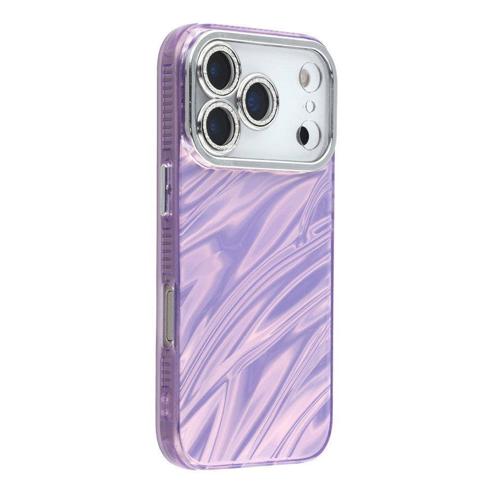 EIDERWOOD iPhone 17 Pro Max Hybrid Plast Deksel m. Innebygd Kameralinsebeskyttelse - Bølget Mønster / Lilla