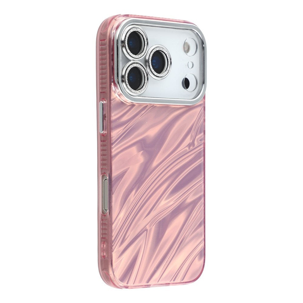 EIDERWOOD iPhone 17 Pro Max Hybrid Plast Deksel m. Innebygd Kameralinsebeskyttelse - Bølget Mønster / Rosa