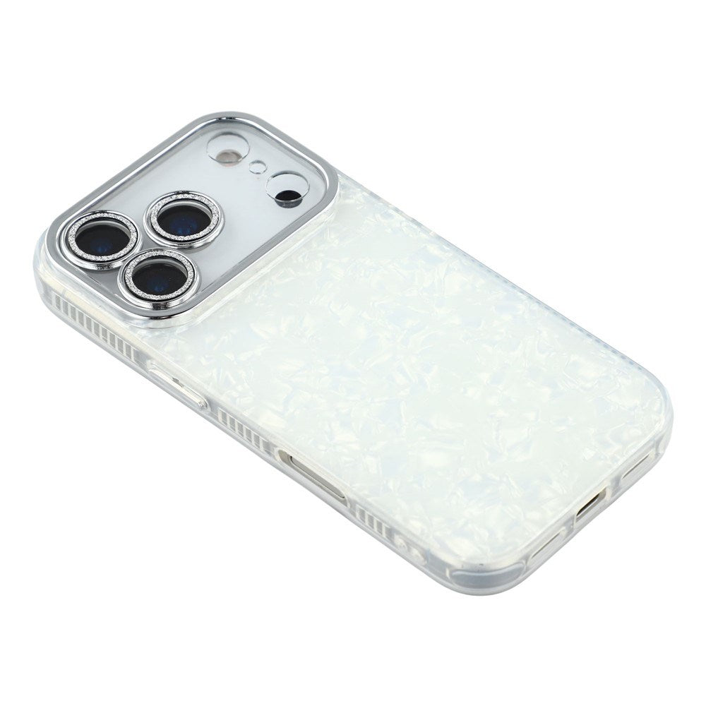EIDERWOOD iPhone 17 Pro Max Hybrid Plast Deksel m. Innebygd Kameralinsebeskyttelse - Perlemorsmønster / Hvit