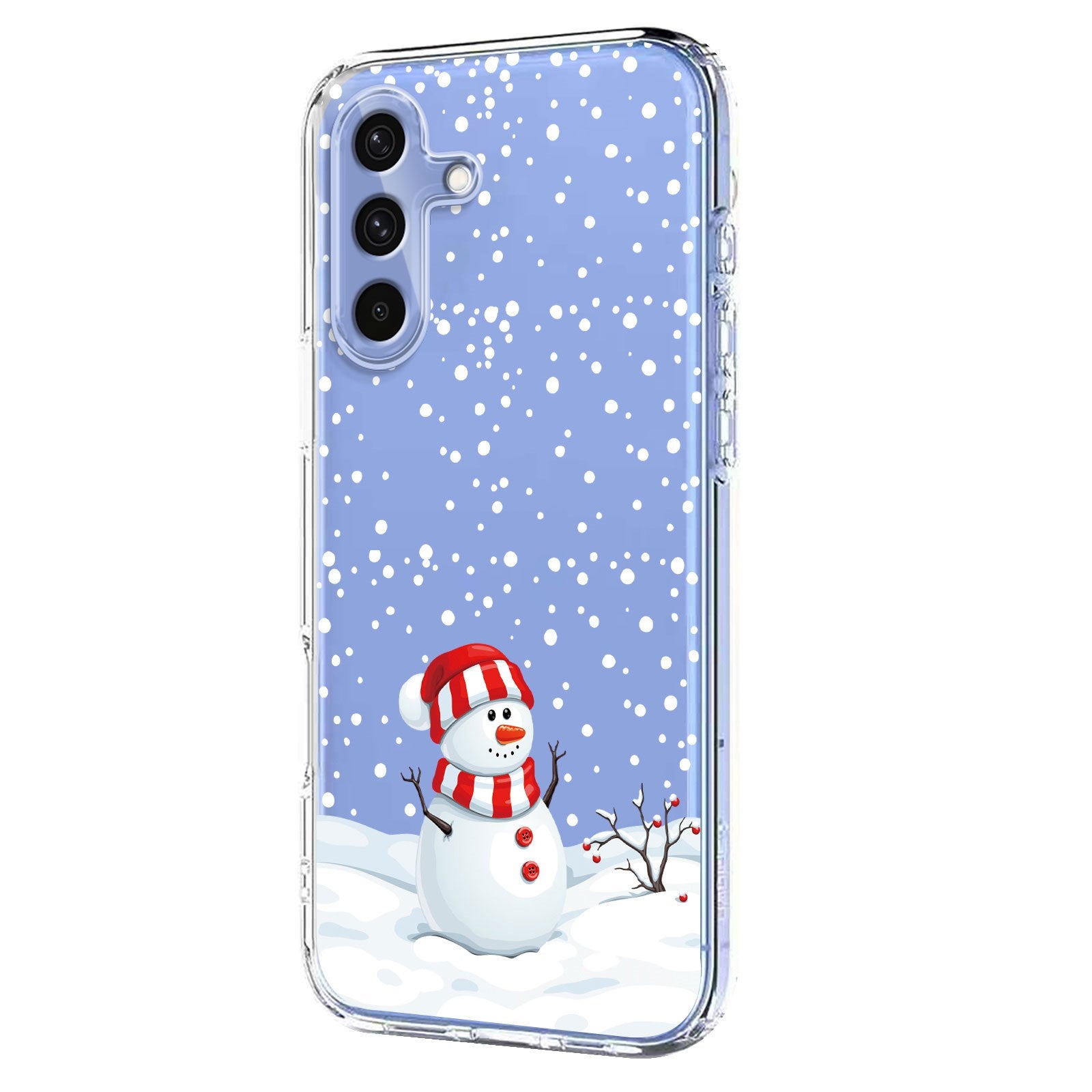 EIDERWOOD Samsung Galaxy A56 (5G) Fleksibelt Plast Juledeksel med Motiv - Gjennomsiktig / Snømann