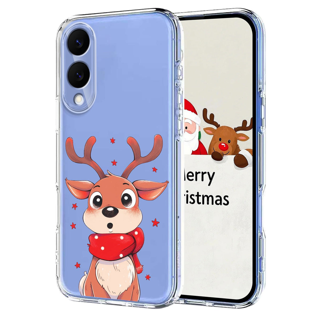 EIDERWOOD Samsung Galaxy S25 Edge Fleksibelt Plast Juledeksel med Motiv - Gjennomsiktig / Reinsdyr