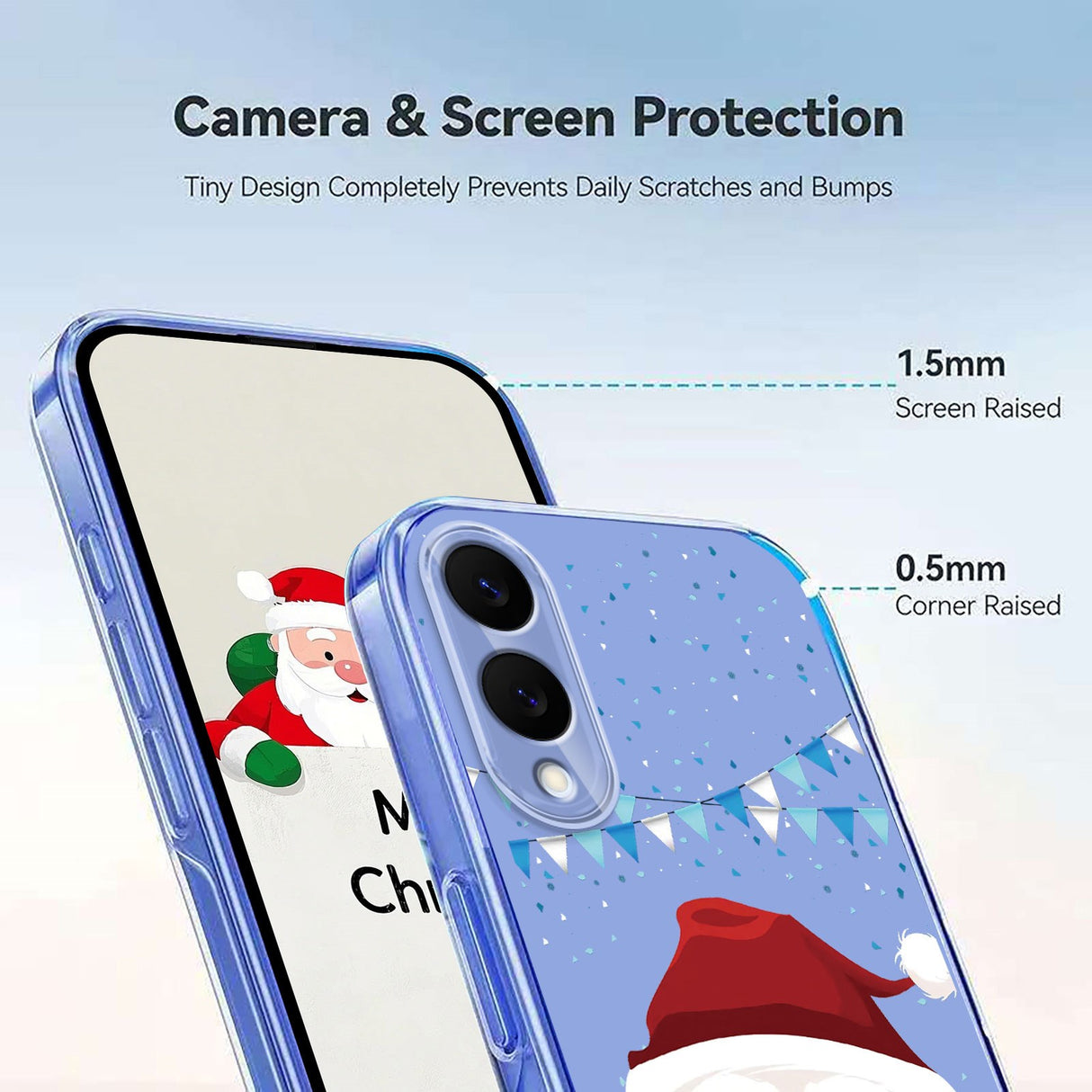 EIDERWOOD Samsung Galaxy S25 Edge Fleksibelt Plast Juledeksel med Motiv - Gjennomsiktig / Julenissen