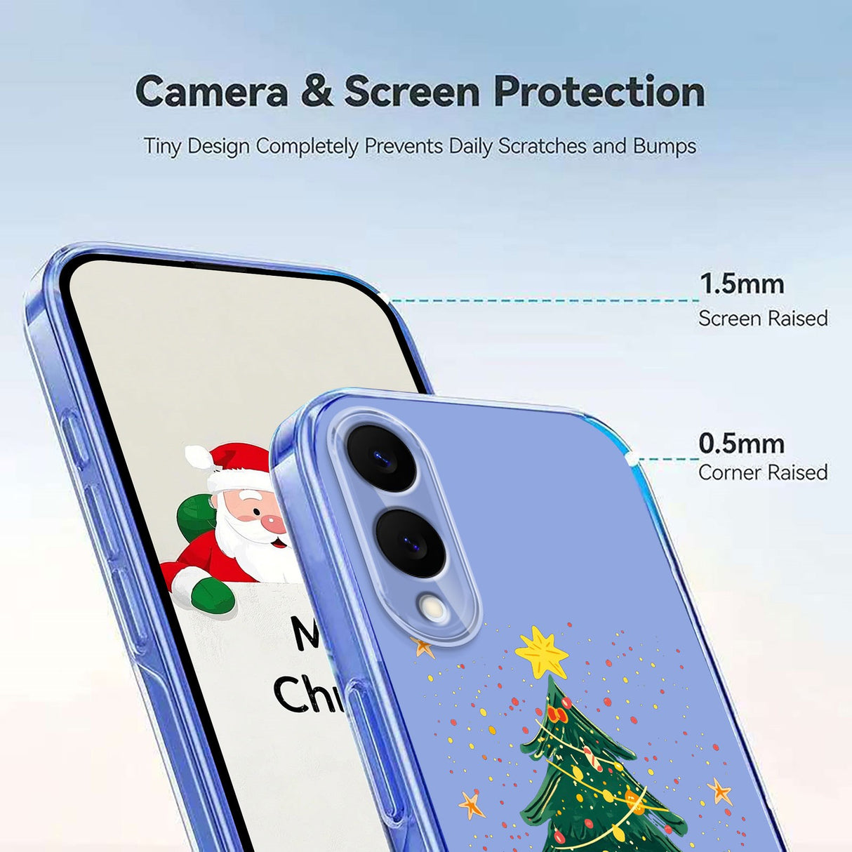 EIDERWOOD Samsung Galaxy S25 Edge Fleksibelt Plast Juledeksel med Motiv - Gjennomsiktig / Juletre