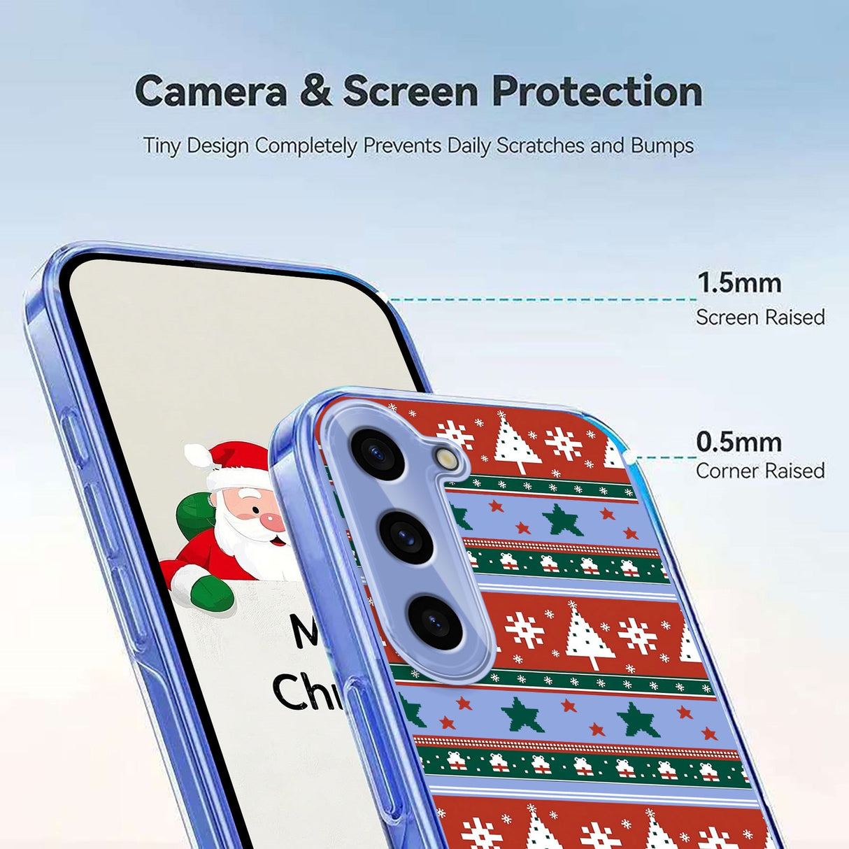 EIDERWOOD Samsung Galaxy S25 / S24 Fleksibelt Plast Juledeksel med Motiv - Gjennomsiktig / Mønster