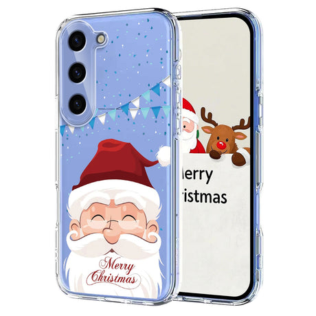 EIDERWOOD Samsung Galaxy S25 / S24 Fleksibelt Plast Juledeksel med Motiv - Gjennomsiktig / Julenissen