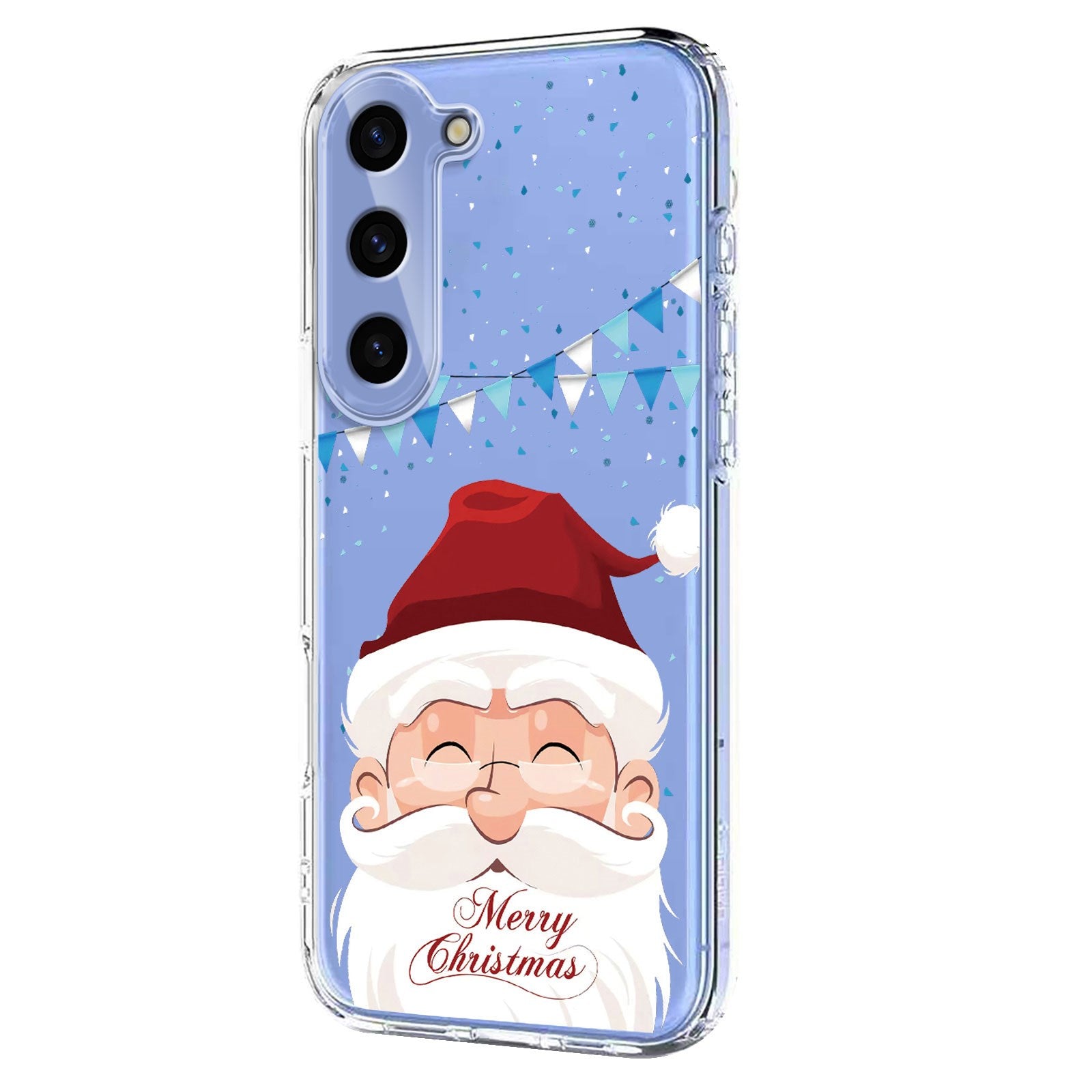 EIDERWOOD Samsung Galaxy S25 / S24 Fleksibelt Plast Juledeksel med Motiv - Gjennomsiktig / Julenissen