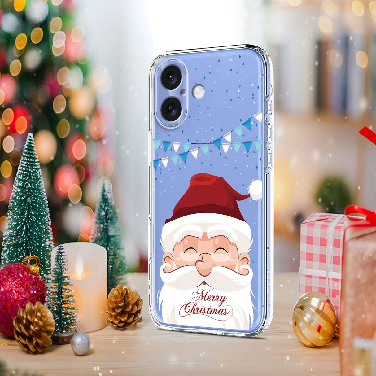 EIDERWOOD iPhone 16 Fleksibelt Plast Juledeksel med Motiv - Gjennomsiktig / Julenissen