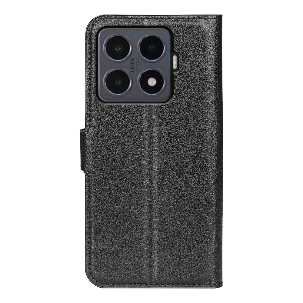 Xiaomi 15T Pro EIDERWOOD Kunstskinn Flip Deksel med Kortholder & Ståfunksjon - Svart