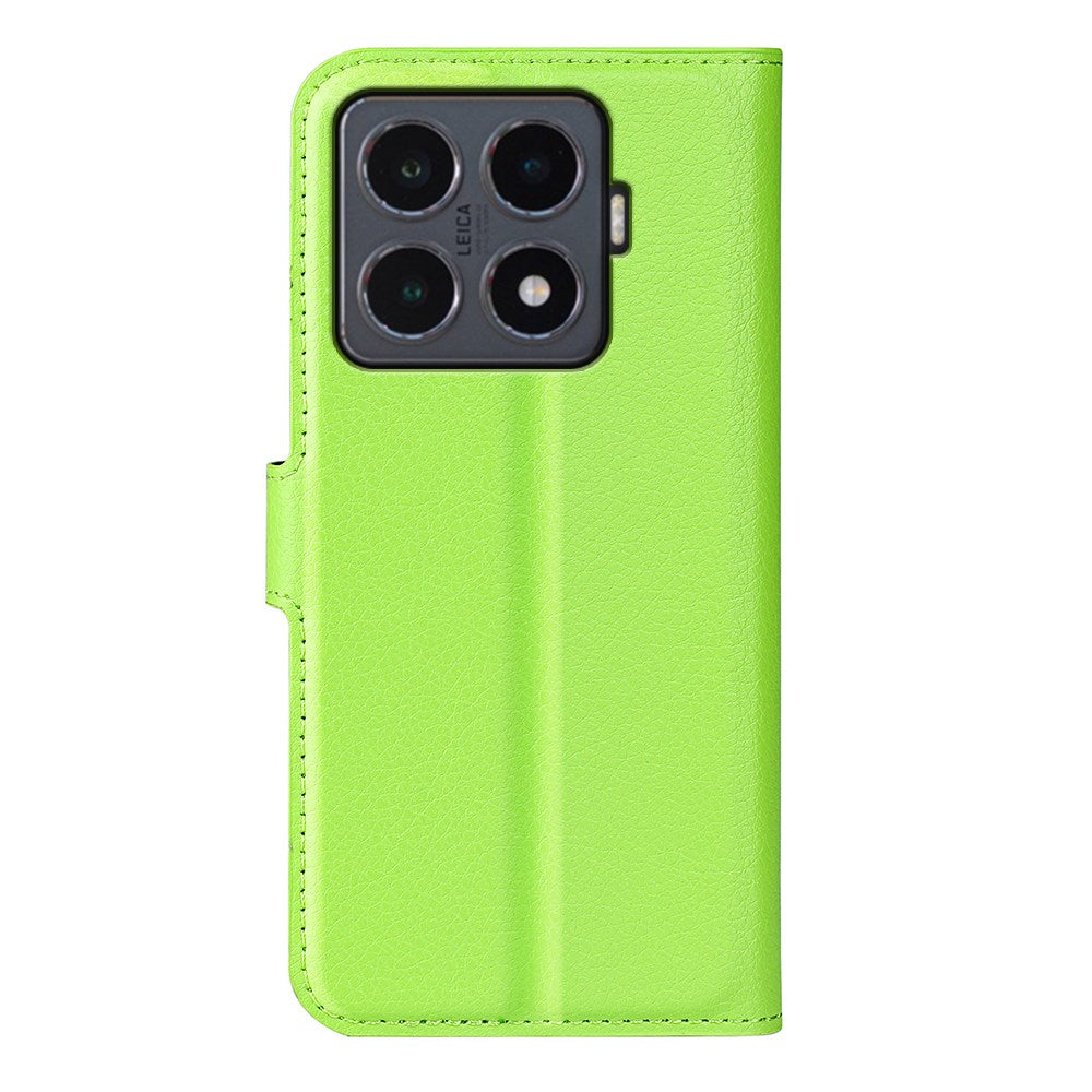 Xiaomi 15T Pro EIDERWOOD Kunstskinn Flip Deksel med Kortholder & Ståfunksjon - Grønn