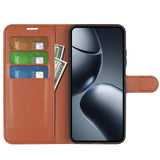 Xiaomi 15T Pro EIDERWOOD Kunstskinn Flip Deksel med Kortholder & Ståfunksjon - Brun