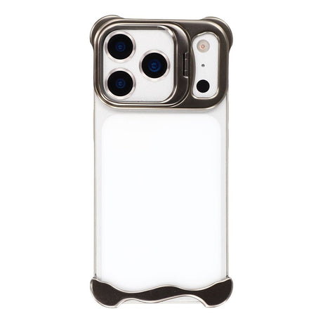iPhone 17 Pro Todelt Metall Bumper Deksel m. Støttefunksjon & Linsebeskytter - Titanium