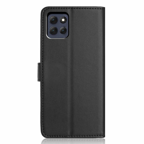 Motorola Moto G86 Power EIDERWOOD Kunstskinn Deksel med Stropp & Kortholder – Svart
