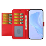 Motorola Moto G86 Power EIDERWOOD Kunstskinn Deksel med Stropp & Kortholder – Rød