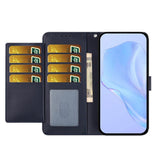 Motorola Moto G86 Power EIDERWOOD Kunstskinn Deksel med Stropp & Kortholder – Blå