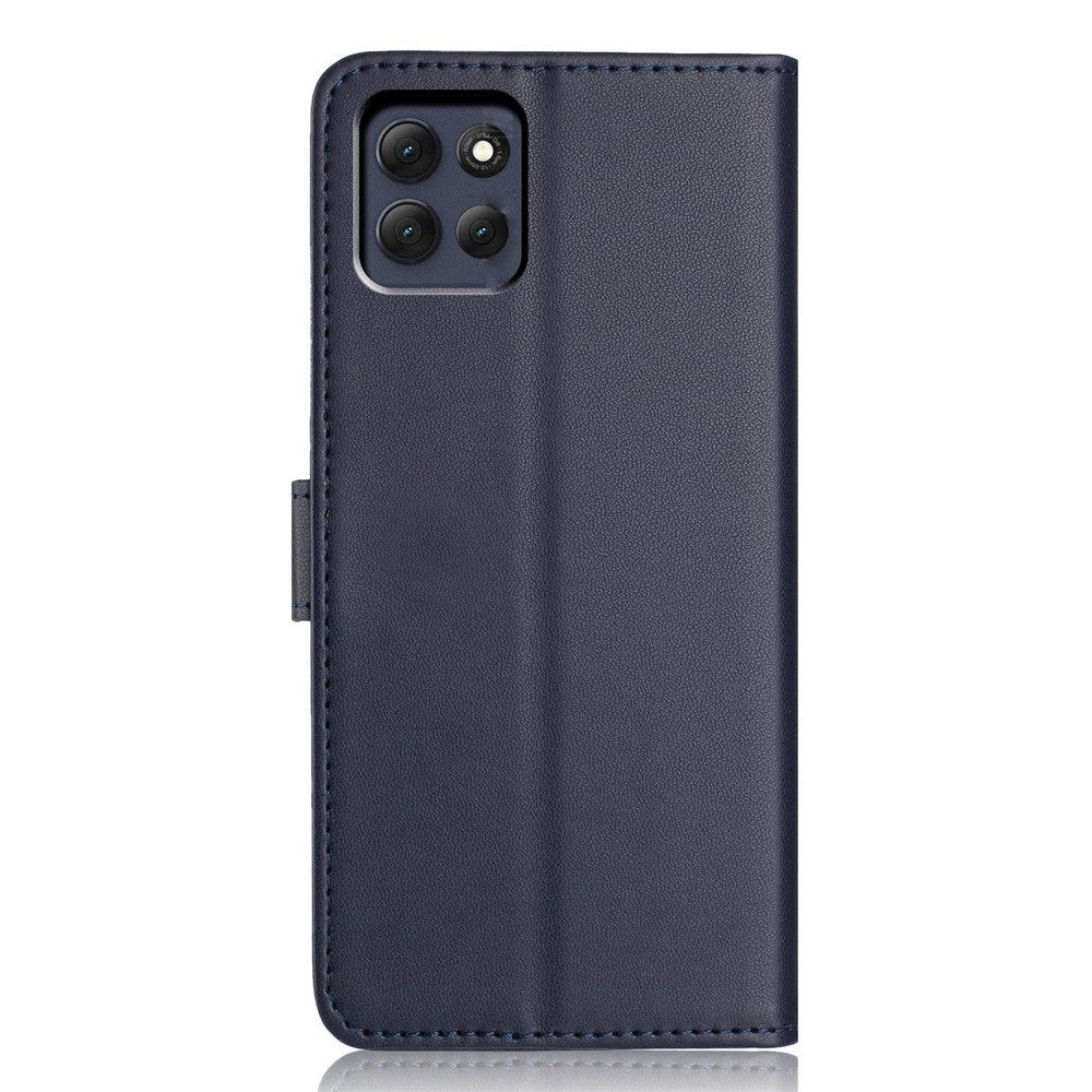 Motorola Moto G86 Power EIDERWOOD Kunstskinn Deksel med Stropp & Kortholder – Blå