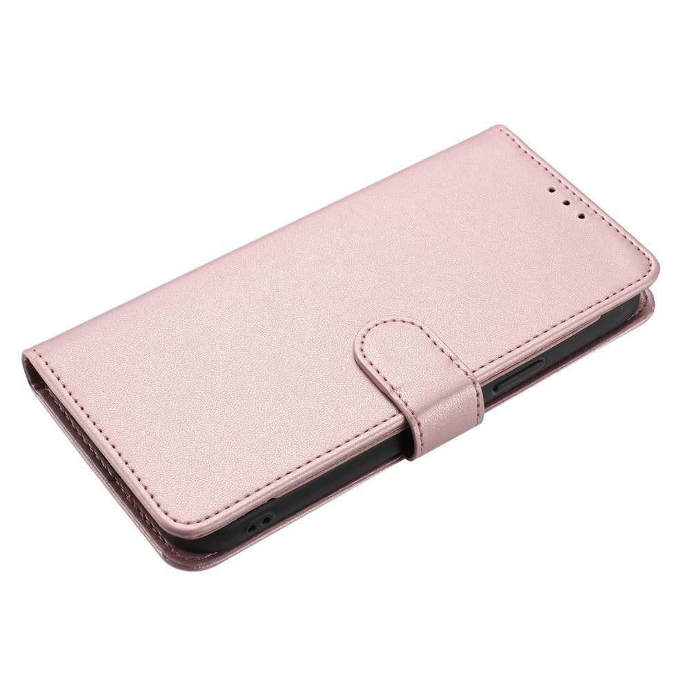 Motorola Moto G86 Power EIDERWOOD Kunstskinn Deksel med Stropp & Kortholder – Rose Gold