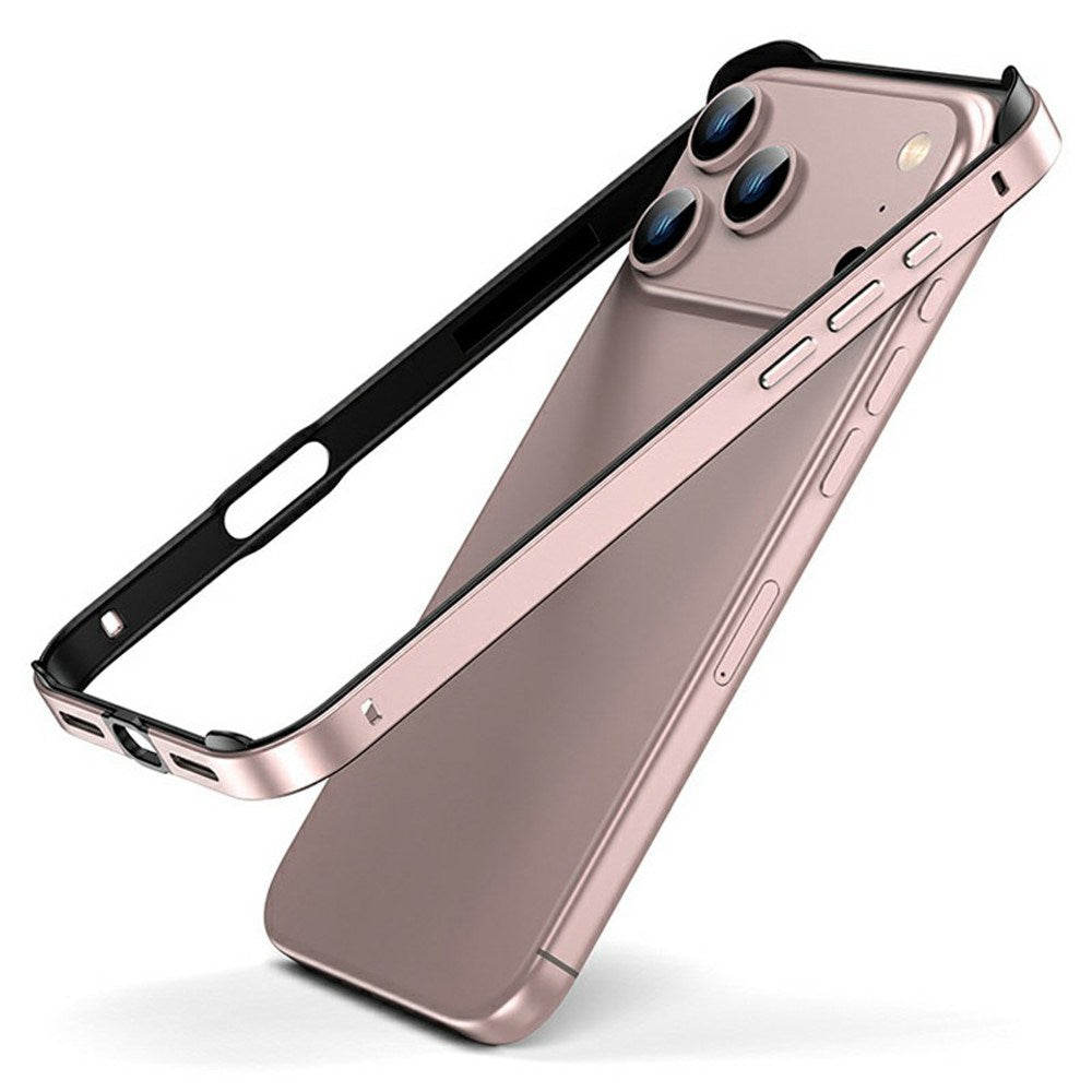 iPhone 17 Pro EIDERWOOD Metal Bumper Deksel m. Forsterkede Silikon Hjørner - Rosa