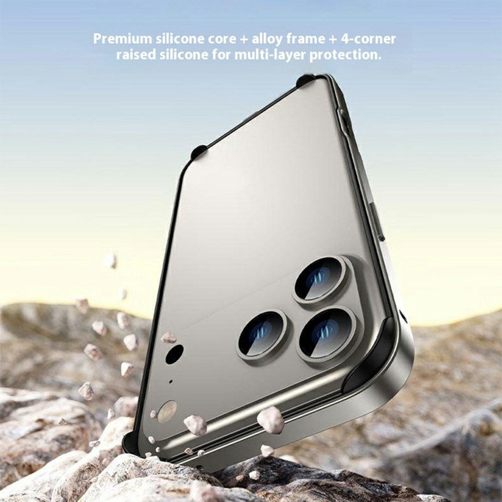 iPhone 17 Pro EIDERWOOD Metal Bumper Deksel m. Forsterkede Silikon Hjørner - Rød