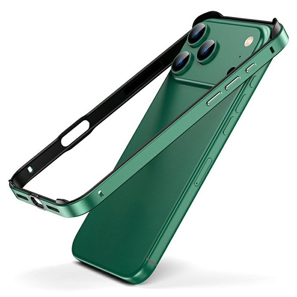 iPhone 17 Pro EIDERWOOD Metal Bumper Deksel m. Forsterkede Silikon Hjørner - Grønn