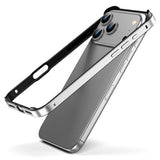 iPhone 17 Pro EIDERWOOD Metal Bumper Deksel m. Forsterkede Silikon Hjørner - Sølv