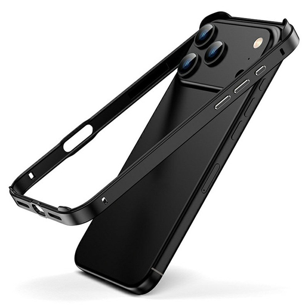 iPhone 17 Pro Max EIDERWOOD Metal Bumper Deksel m. Forsterkede Silikon Hjørner - Svart