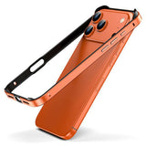 iPhone 17 Pro Max EIDERWOOD Metal Bumper Deksel m. Forsterkede Silikon Hjørner - Oransje