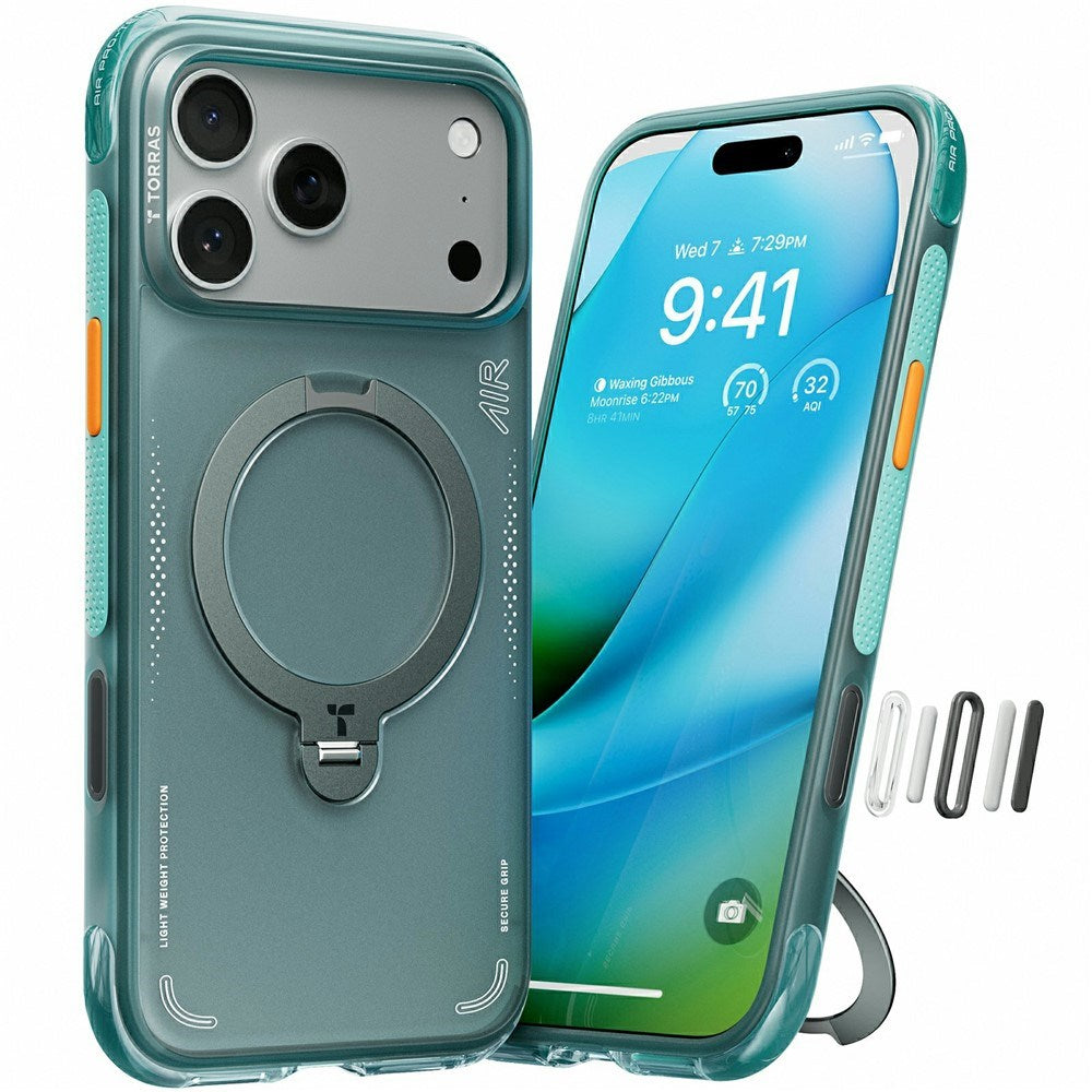 iPhone 17 Pro Max TORRAS Ostand Q3 Air Deksel med Kickstand - MagSafe Kompatibel - Grønn