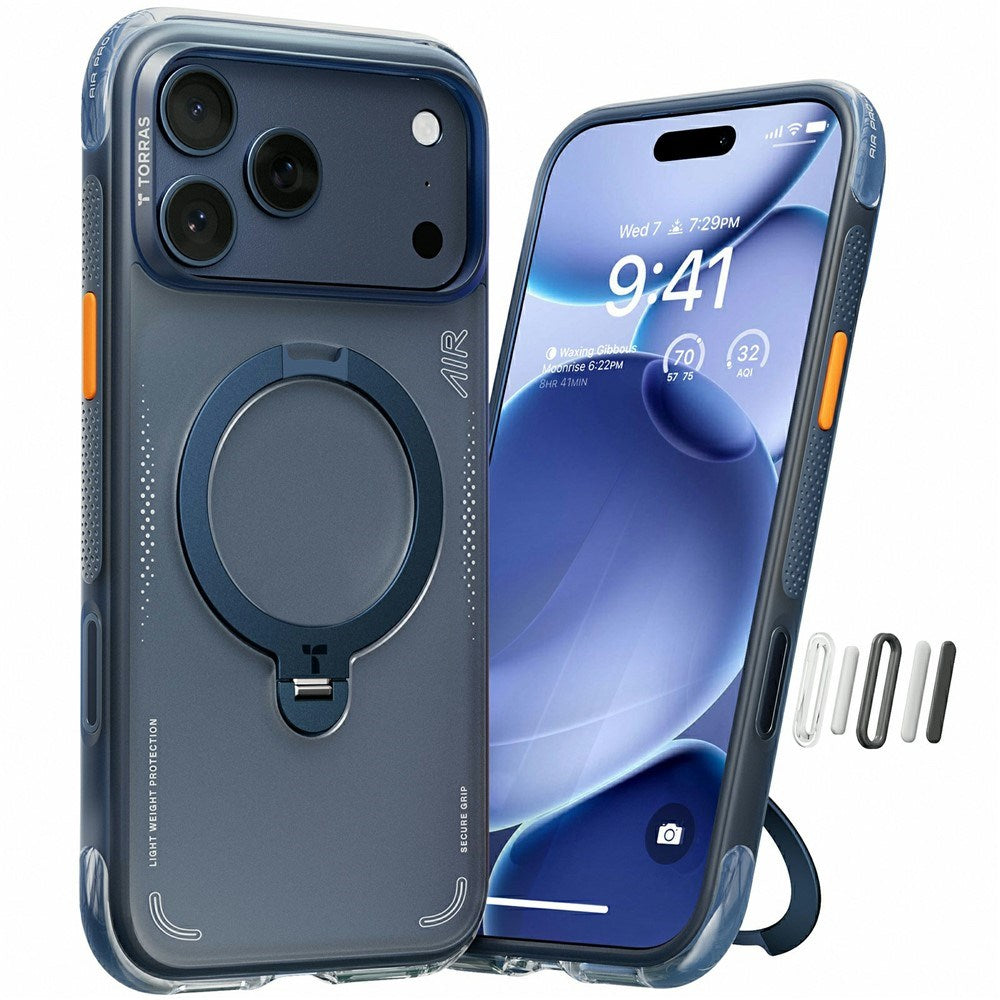 iPhone 17 Pro TORRAS Ostand Q3 Air Deksel m. Kickstand - MagSafe Kompatibel - Blå
