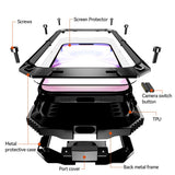iPhone 17 R-JUST Hybrid Robust Deksel m. Innebygd Skjermbeskyttelse & Kickstand - Svart