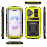 iPhone 17 R-JUST Hybrid Robust Deksel m. Innebygd Skjermbeskyttelse & Kickstand - Gul