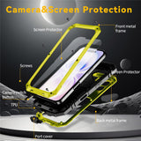 iPhone 17 R-JUST Hybrid Robust Deksel m. Innebygd Skjermbeskyttelse & Kickstand - Gul