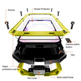 iPhone 17 R-JUST Hybrid Robust Deksel m. Innebygd Skjermbeskyttelse & Kickstand - Gul