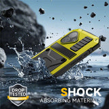iPhone 17 R-JUST Hybrid Robust Deksel m. Innebygd Skjermbeskyttelse & Kickstand - Gul