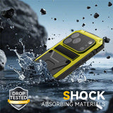 iPhone 18 Pro / 17 Pro R-JUST Hybrid Robust Deksel m. Innebygd Skjermbeskyttelse & Kickstand - Gul