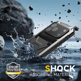 iPhone 18 Pro / 17 Pro R-JUST Hybrid Robust Deksel m. Innebygd Skjermbeskyttelse & Kickstand - Sølv
