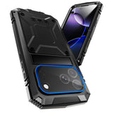iPhone 18 Pro Max / 17 Pro Max R-JUST Hybrid Robust Deksel m. Innebygd Skjermbeskyttelse & Kickstand - Svart