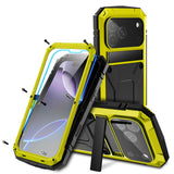 iPhone 18 Pro Max / 17 Pro Max R-JUST Hybrid Robust Deksel m. Innebygd Skjermbeskyttelse & Kickstand - Gul