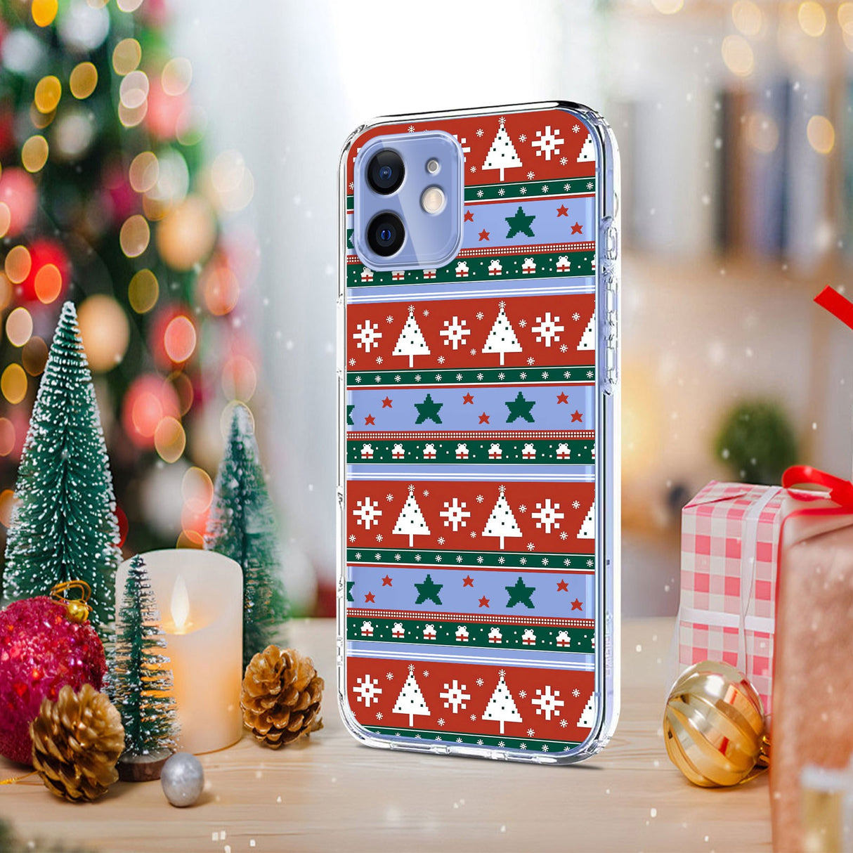 EIDERWOOD iPhone 12 / 12 Pro Fleksibelt Plast Juledeksel med Motiv - Gjennomsiktig / Mønster