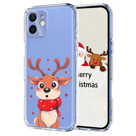 EIDERWOOD iPhone 12 / 12 Pro Fleksibelt Plast Juledeksel med Motiv - Gjennomsiktig / Reinsdyr