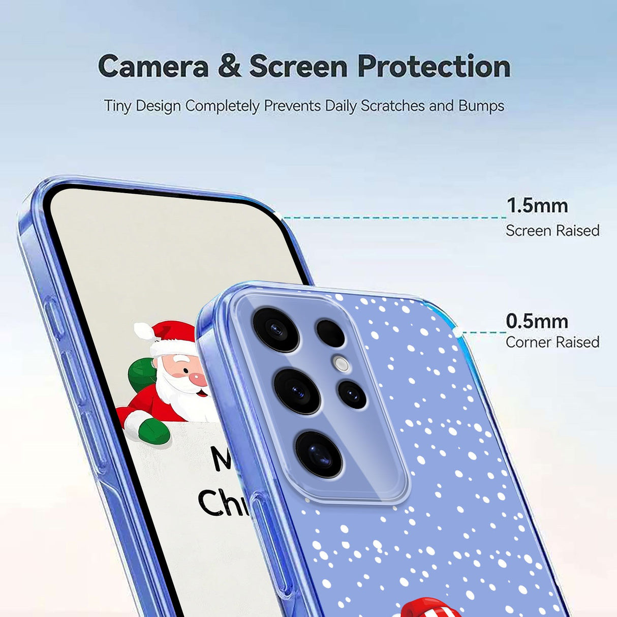 EIDERWOOD Samsung Galaxy S24 Ultra Fleksibelt Plast Juledeksel med Motiv - Gjennomsiktig / Snømann