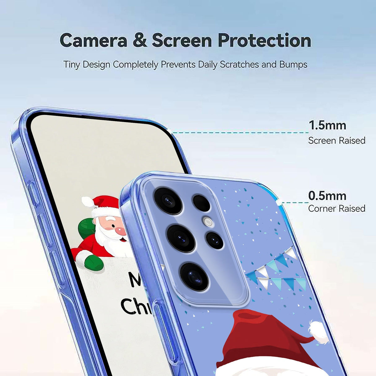 EIDERWOOD Samsung Galaxy S24 Ultra Fleksibelt Plast Juledeksel med Motiv - Gjennomsiktig / Julenissen